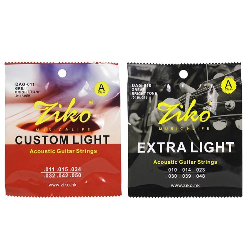 ZIKO 12 Strings/Set Dag Acoustic Guitar Strings Musical Instruments Acoustic Guitar String Guitar Parts Dag ,6 Strings 011 with 6 Strings 010