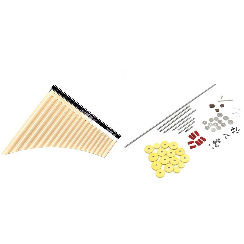 BRADOO- 80Pcs/Set Flute Repair Parts Tool Screws + 16Pcs Open Hole Sound Pads with 18 Pipes Multifunction Panpipe Resin