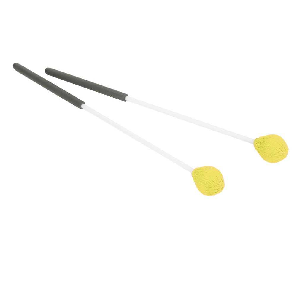 1 Pair Wool Head Keyboard Marimba Mallets with Rubber Fiberglass Handles for Beginners