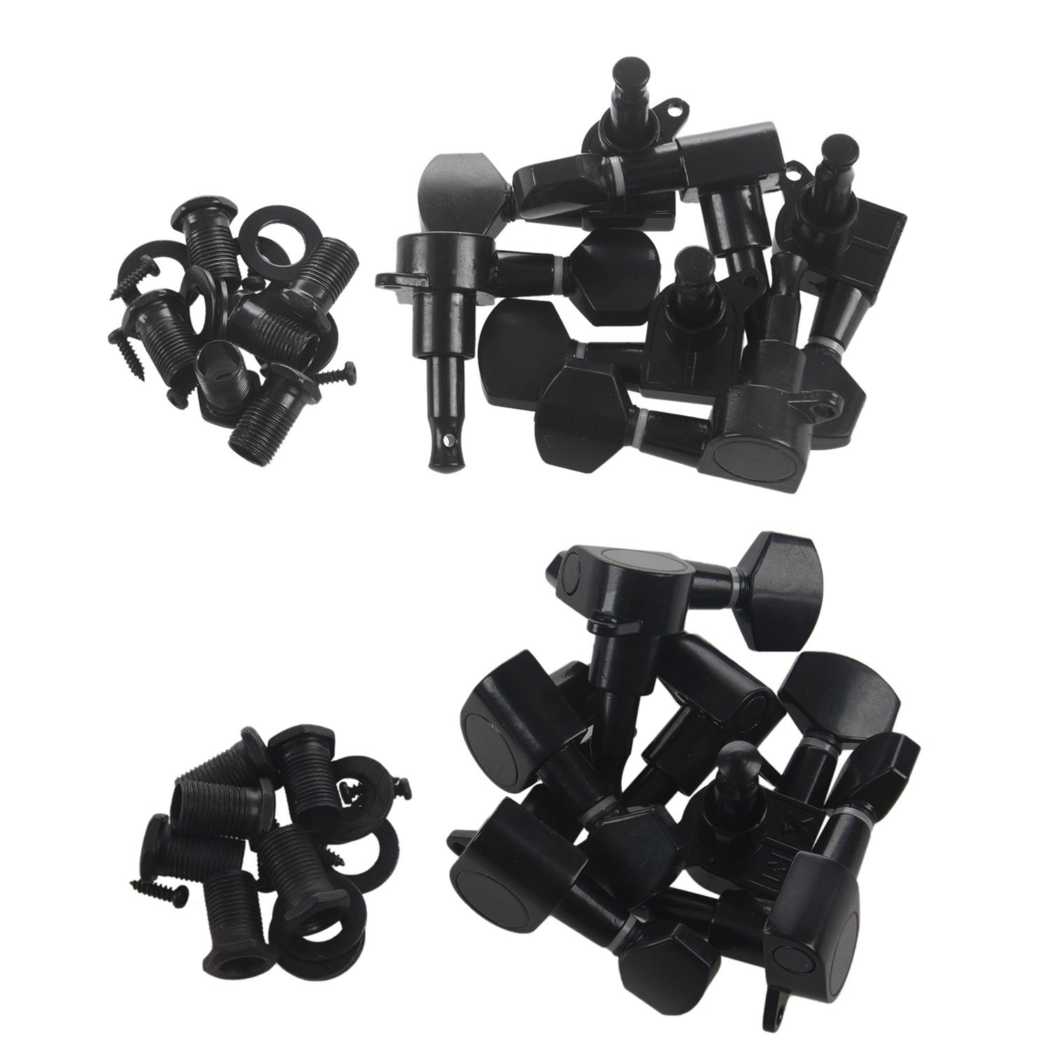 Practical Product 2set Guitar Sealed Small Peg Tuning Pegs Tuners Machine Heads for Acoustic Electric Guitar Guitar Parts( Black 3R3L/6R)