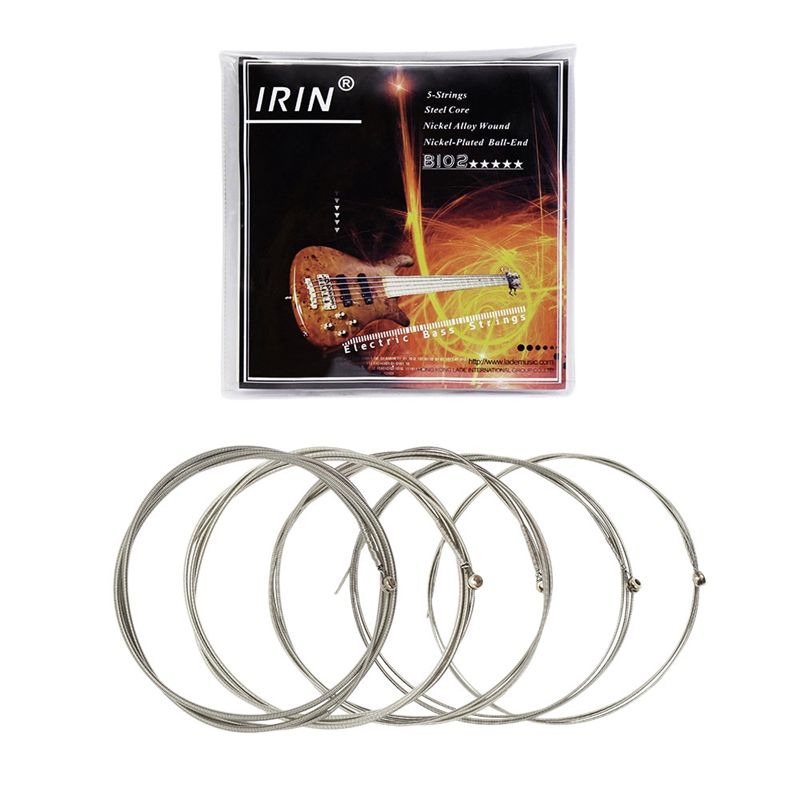 IRin B102 5Pcs Electric Bass Strings Nickel Plated Alloy Steel Core Wrapped String 5-Strings Bass Replacement Accessory