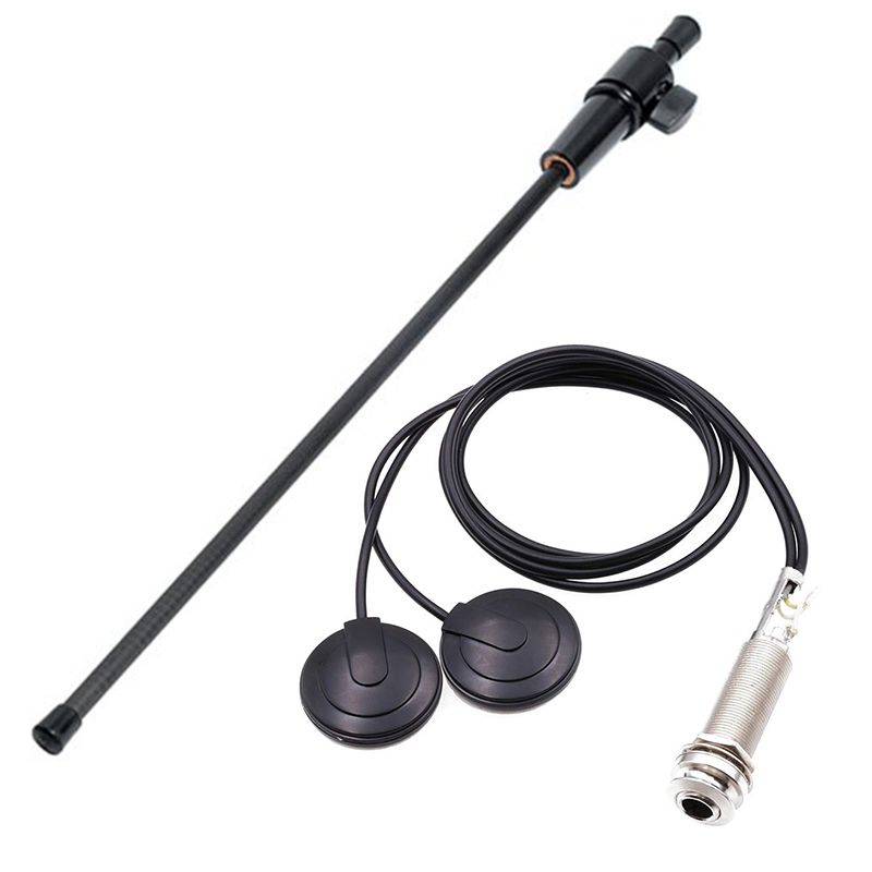 1 Pcs 21-Inch Wire Length 1/4 Inch Output Jack 2 in 1 Piezo Pickup Disc Transducer & 1 Pcs Strong Black Carbon Fiber Cello Endpin 3/4 & 4/4 Cello Parts