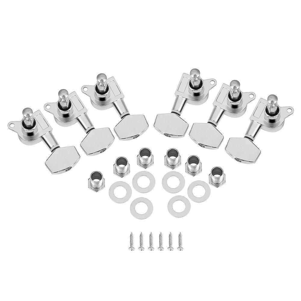 New Chrome Inline Guitar String Tuning Pegs Tuners Machine Head