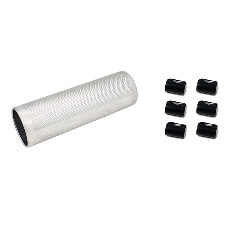 BRADOO- 1set Guiro with Scraper Latin Merengue & 6 Pcs Rhythm Finger Shaker Music Finger Rhythm Sand Shakers Shot Ring