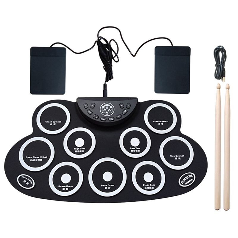 Hand Roll Drum Portable Electronic Drum for Outdoor Electronic Drum Percussion Instrument Music Equipment