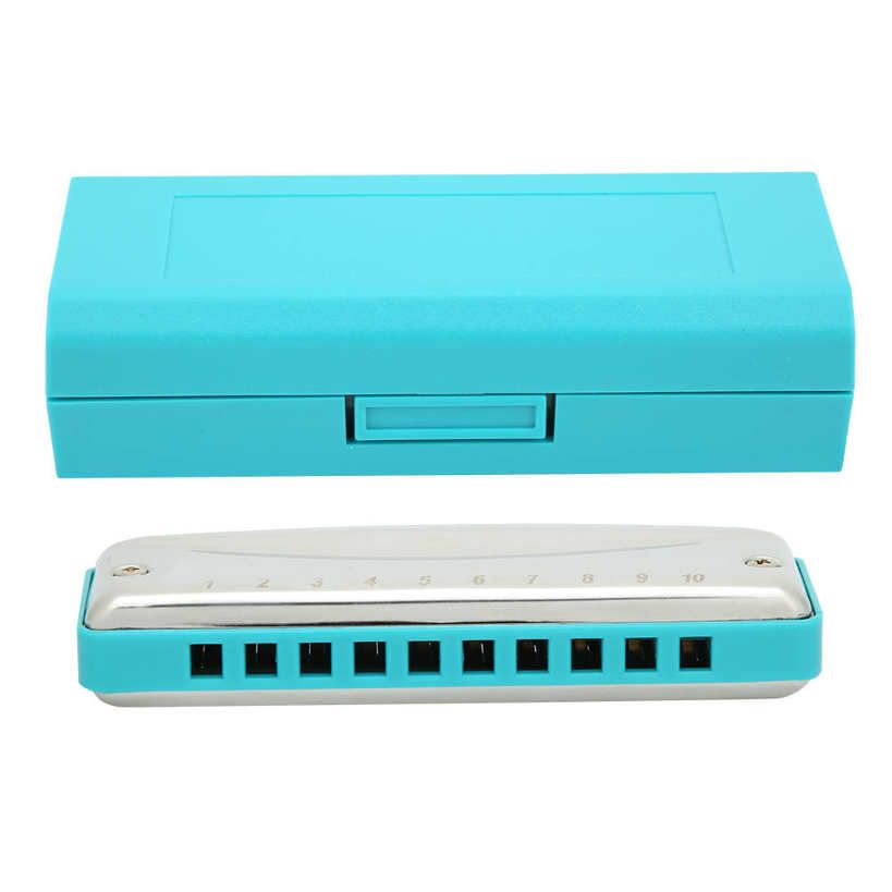 Musical Instrument 10‑Hole Harmonica Blues Db Key Harp Portable Beginner Practice
