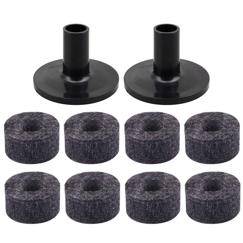 TWEXQNY-8PCS Cymbal Stand 25mm Felt Washer + 2PCS Cymbal Sleeves Replacement for Shelf Drum Kit