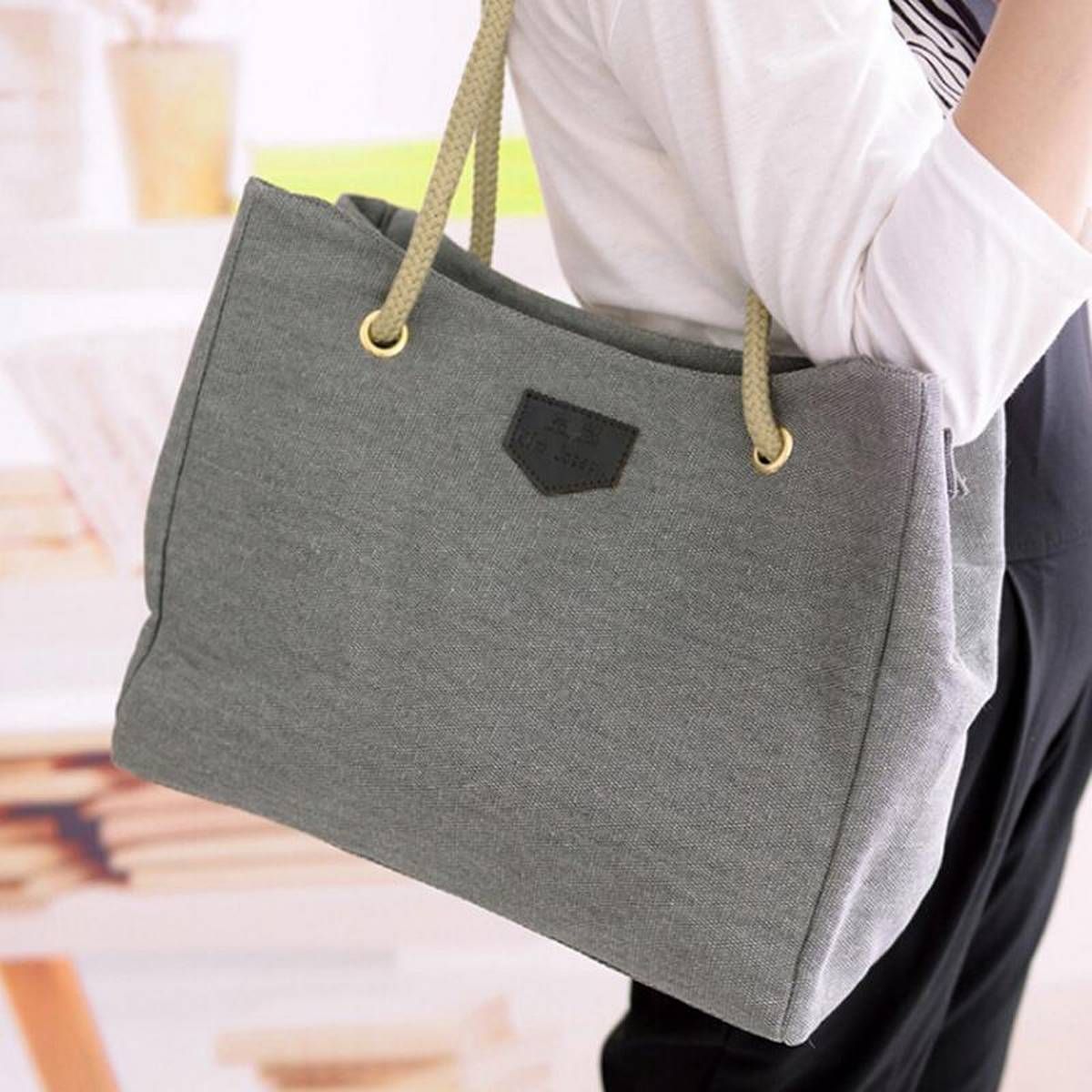 Wenran New Canvas Bag Set Mummy Solid Handbag Beg Tangan