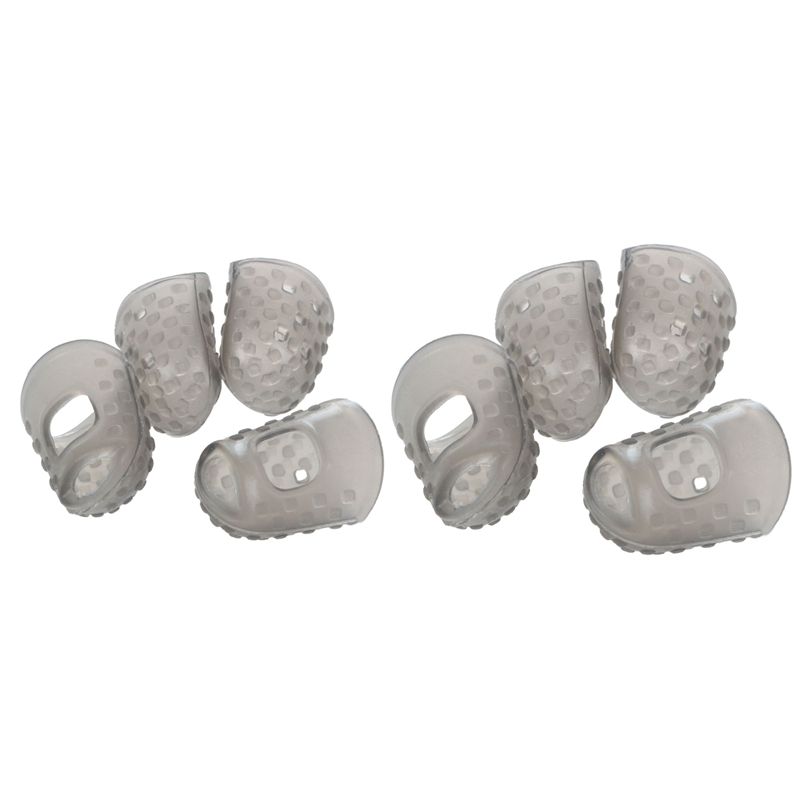 8Pcs  Soft Silicone Guitar Thumb Finger Picks Protector Fingertips (Gray XS/M ) , stretchable fingertip protector