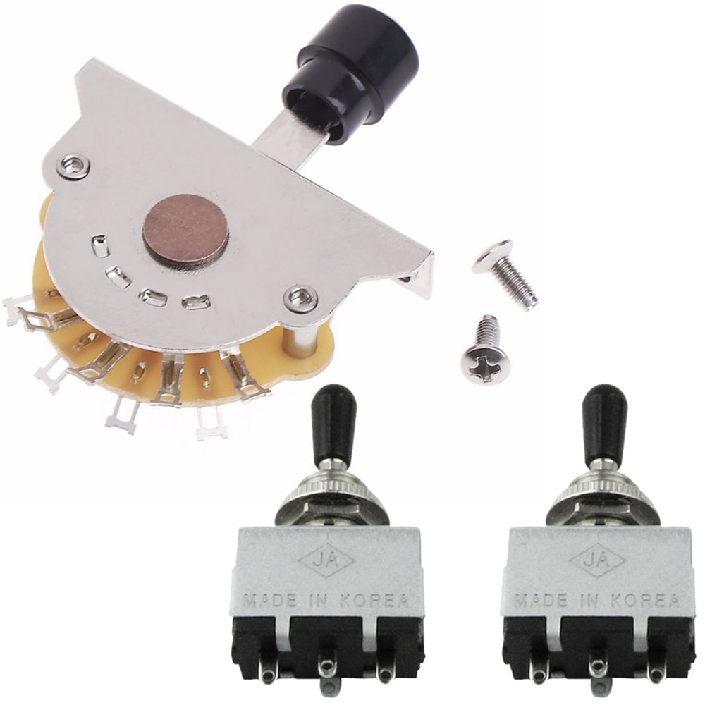 Practical Product 1Pcs 3 Way Lever Pickup Selector Switches & 2Pcs Box Style Les Paul Sg 3 Way Pickup Selector Toggle Switch