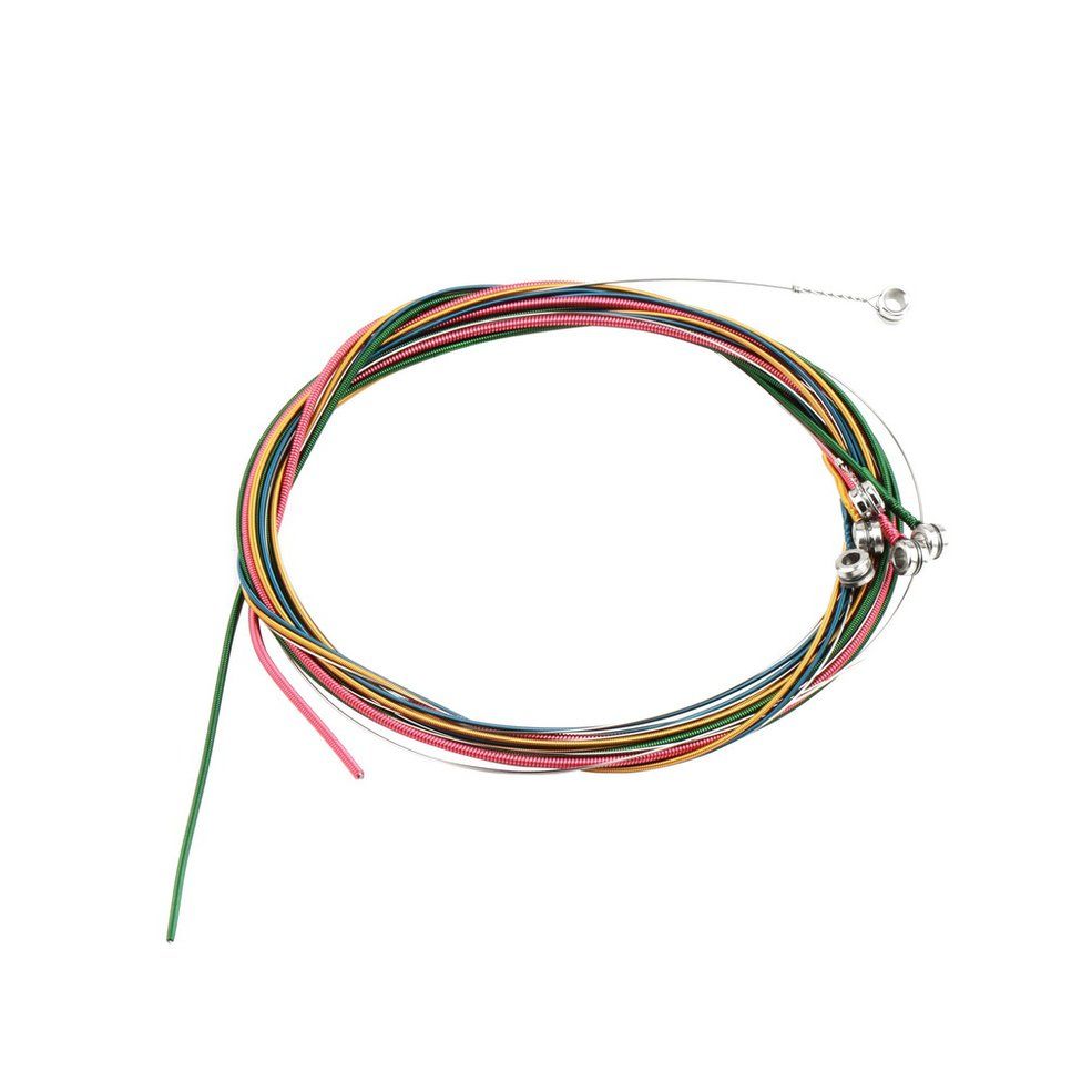 Durable Practical Rainbow Colorful Firm Copper Alloy Guitar Strings Set