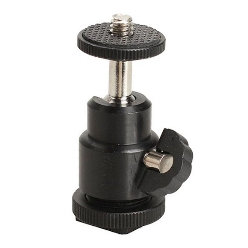 Mini Hot Shoe Holder Ball Head Stand DSLR Camera Tripod (360 Degree rotation) Black