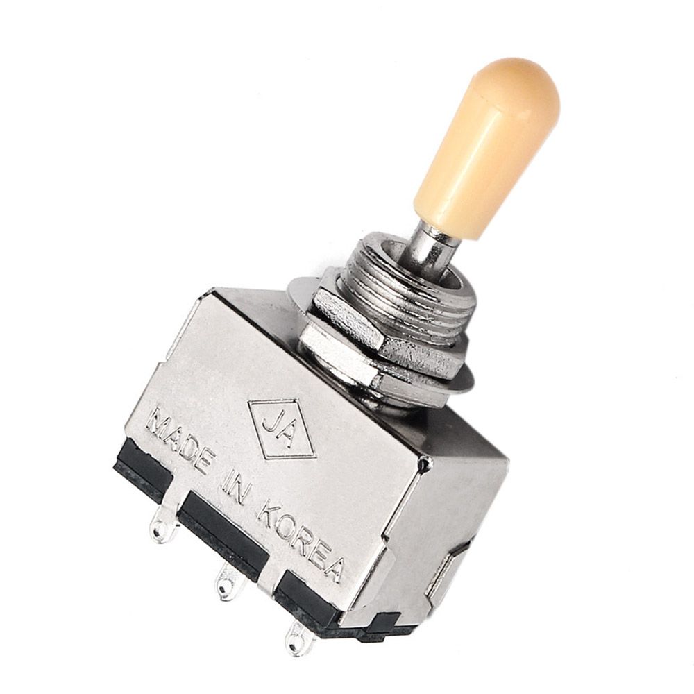 Practical Product Solid Knob Shaft Box Style for Les Paul Sg 3 Way Pickup Selector Toggle Switch, beige Tip