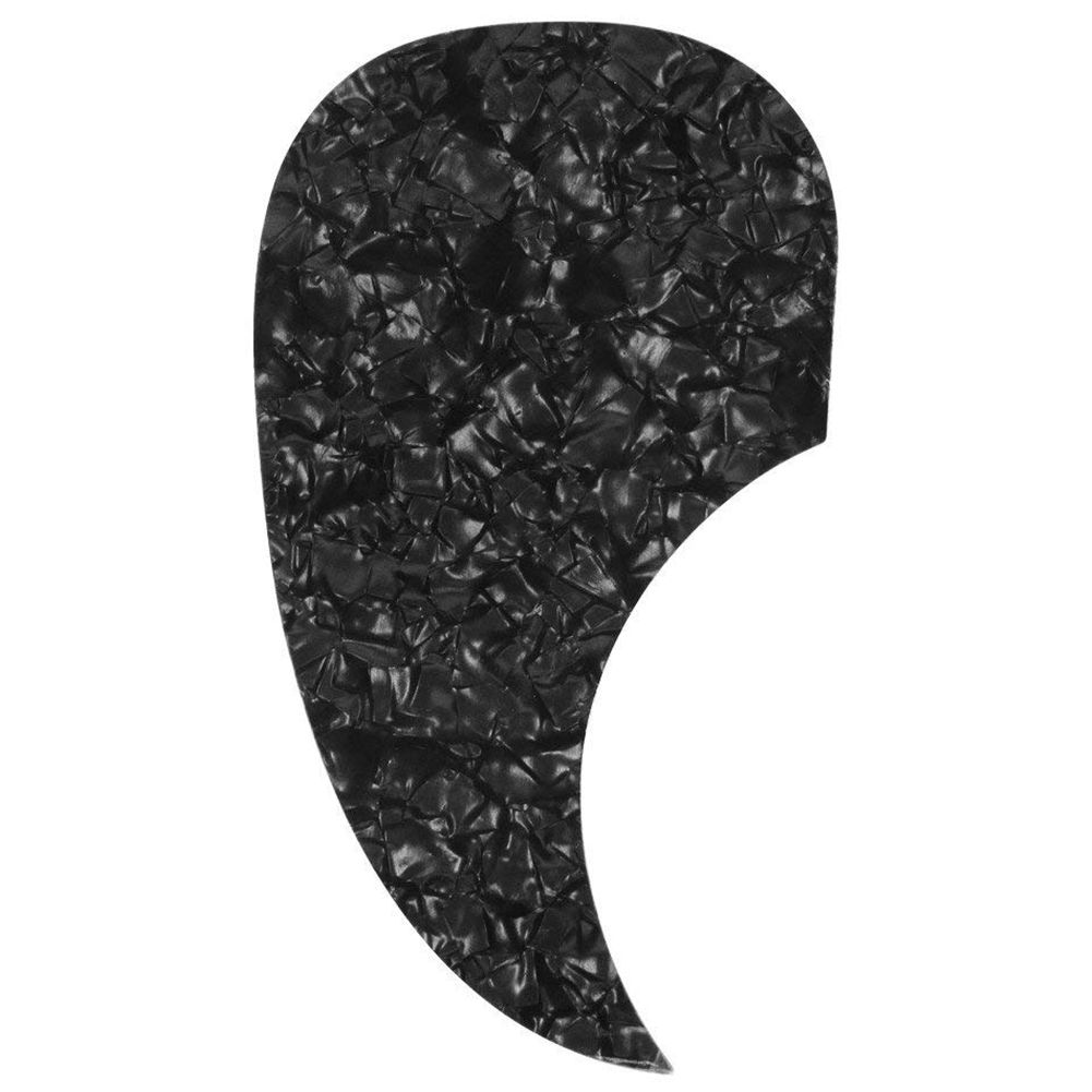 1pcs Acoustic Guitar Pickguard Self-Adhesive Pick Guard Plate Comma Shape for Classical Acoustic Guitar Part,Black Pearl