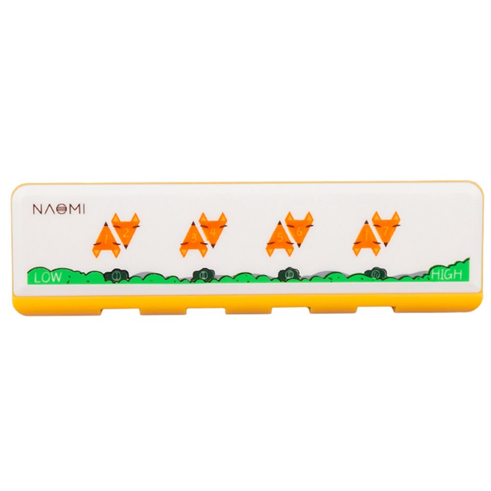NAOMI Fox Key of C Single Row 4 Holes Harmonica Musical Instrument(Yellow)