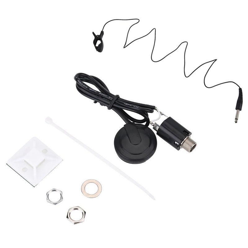 1pcs Black Universal Guitar Acoustic Pickup Clip & 1 set Acoustic Guitar Pickup Piezo Transducer