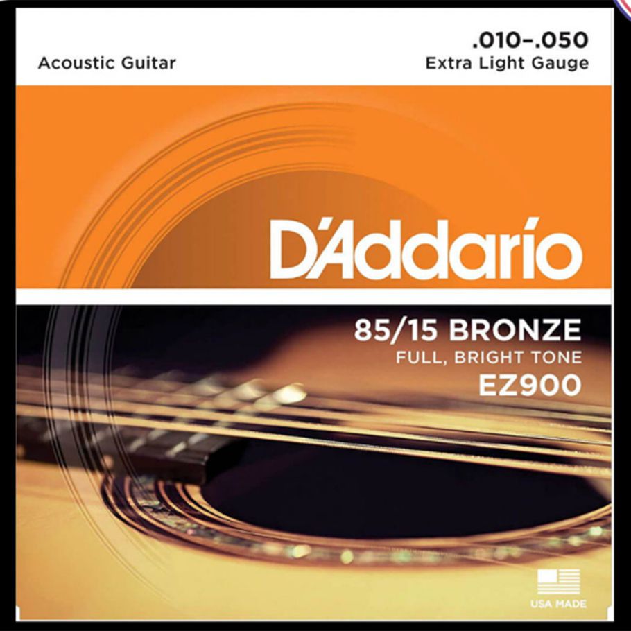 D'Addario EZ900 85/15 Bronze Extra Light Gauge .010-.050 Acoustic Guitar Strings Set