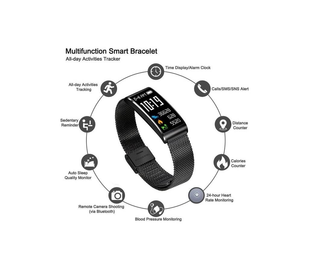 Original X3 Smart bracelet fitness tracker Heart Rate Blood Pressure Fashion Sport Smartwatch-Black