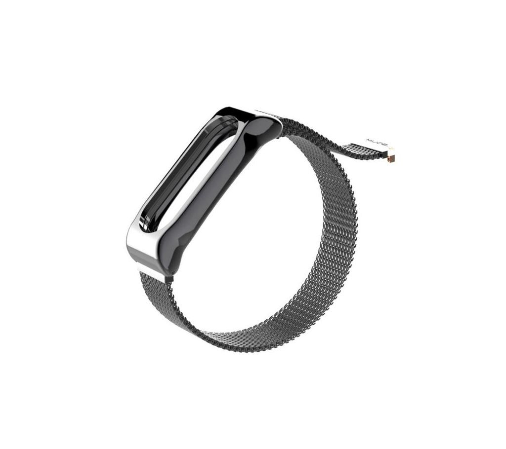 Stainless Steel Bracelet Strap Mi Band 2 - Black
