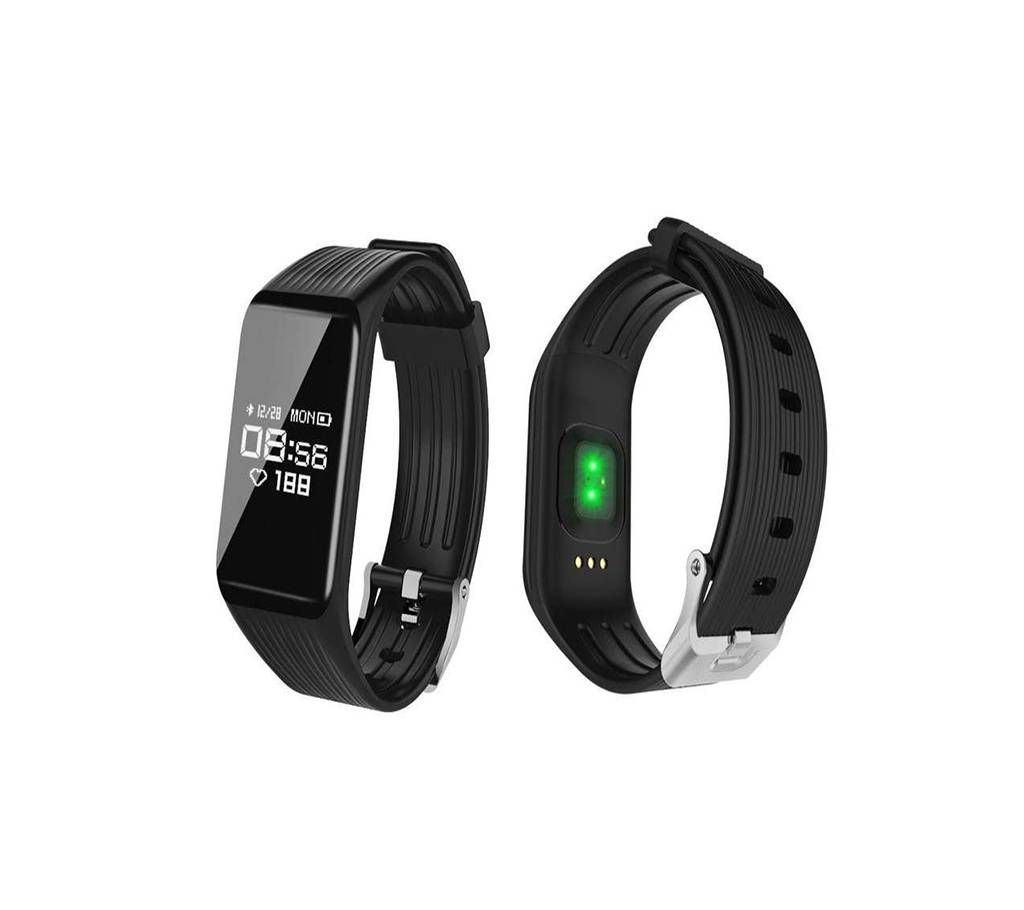 K1 Smartband Heart Rate Monitor Sport Bracelet Fitness Tracker - Black