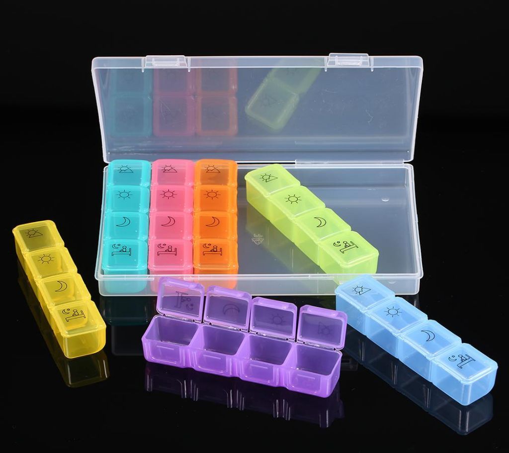 Medicine Container Pill Box  (28 compartments)
