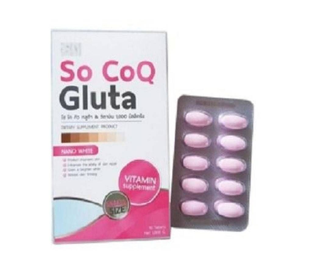 So CoQ Gluta 1000 Mg Whitening Capsule 10 Tablet (Thailand)
