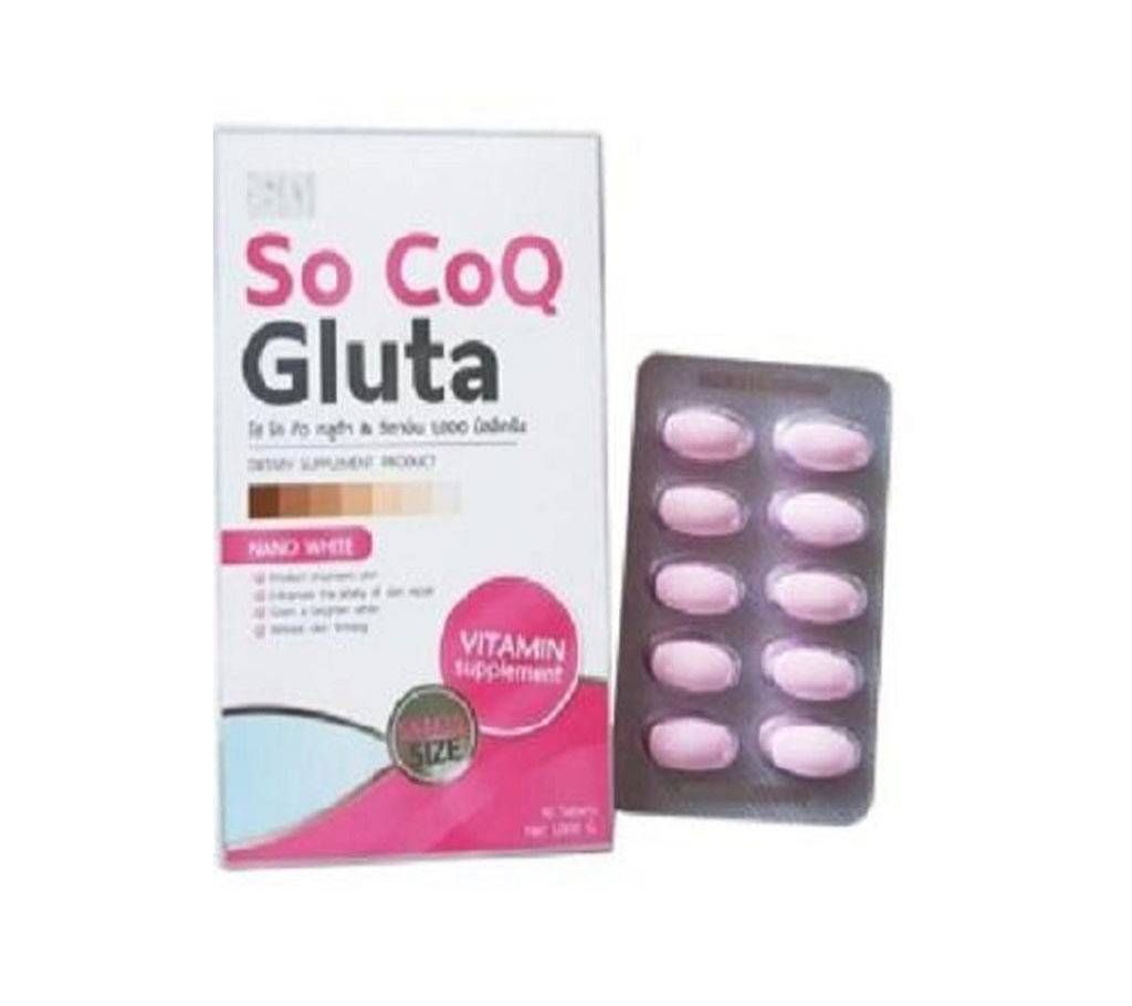 So CoQ Gluta 1000 Mg Whitening Capsule 10X3=30  Tablet (Thailand)