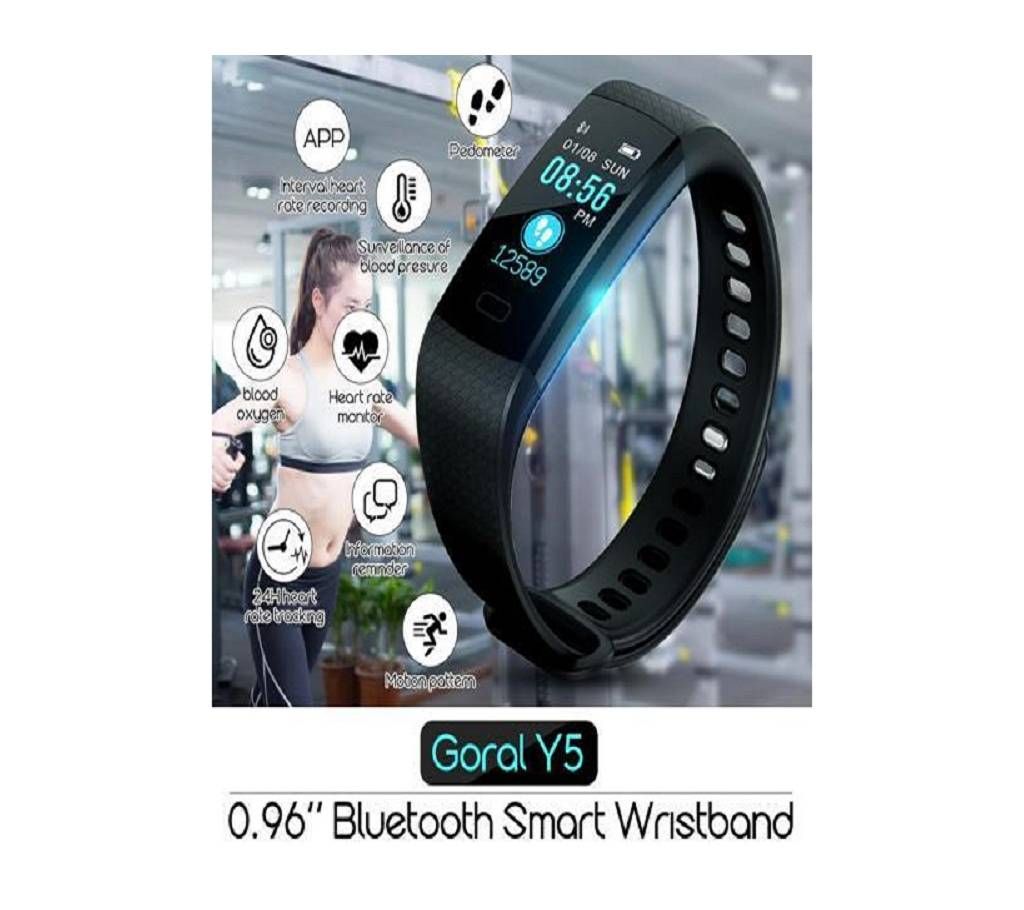 Y5 Smart Band Heart Rate Monitor Fitness Bracelet - Color Screen