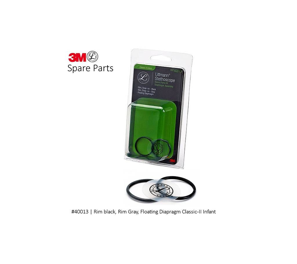 3M Littmann Spare Parts Kit for Classic-II Stethoscope, Infant (Rim black, Rim Gray, Floating Dia) # 40013