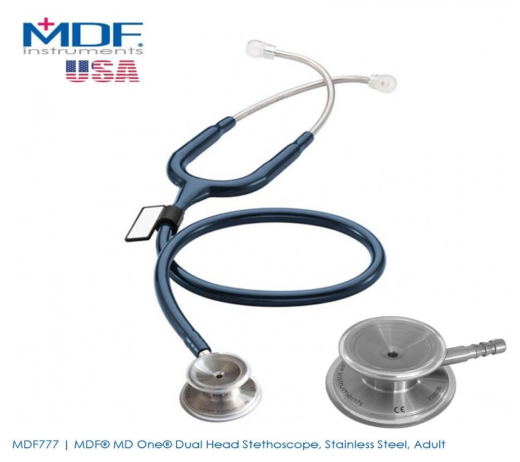 MDF777 | MDF MD One Dual Head Stethoscope, Stainless Steel, Adult, Navy Blue