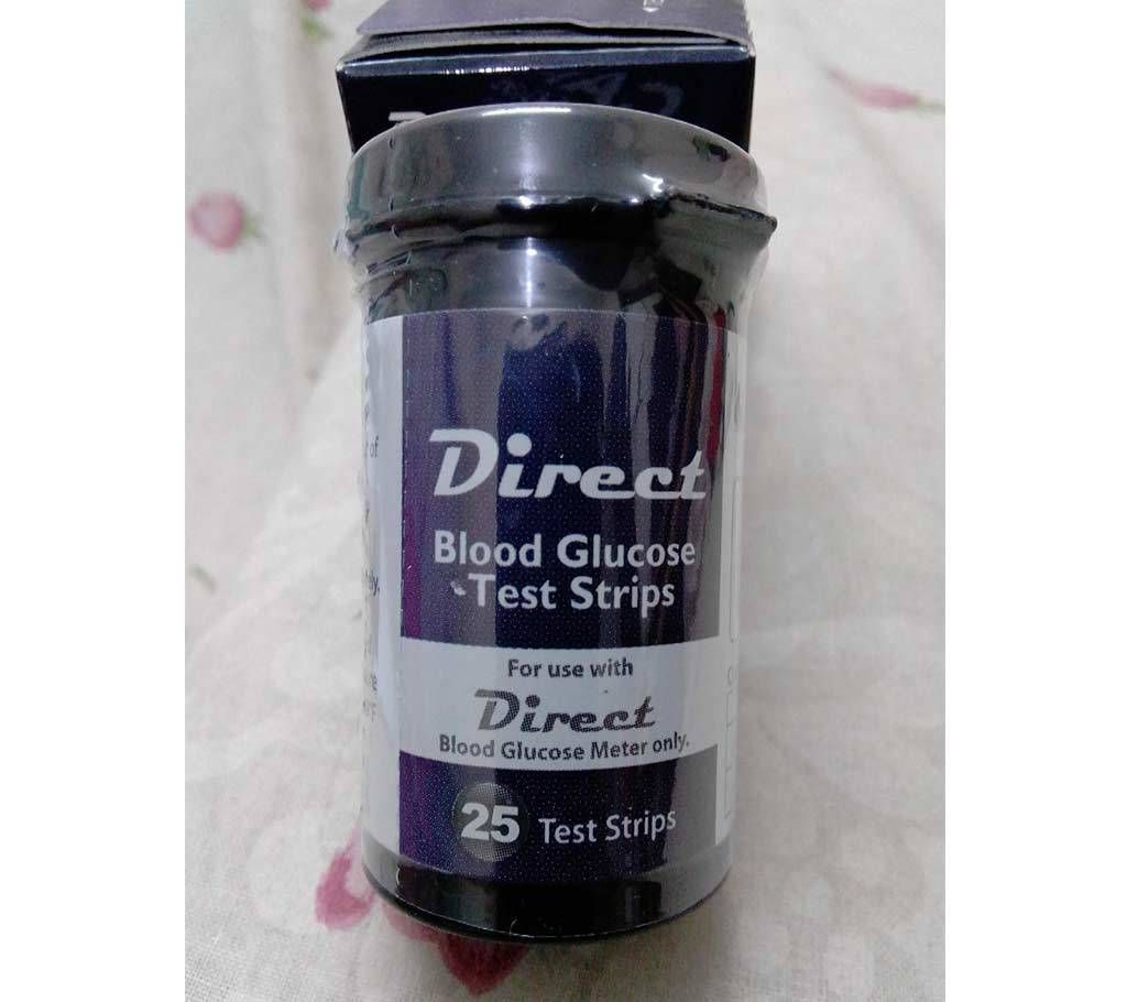 25 Pcs Direct Blood Glucose Test Strips