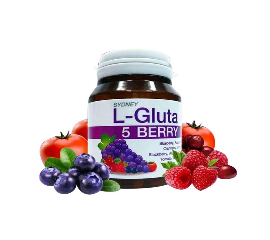 Original L Gluta 5 Berry Whitening Skin Anti Aging vitamins -unisex- 30 Tablets (Thailand)