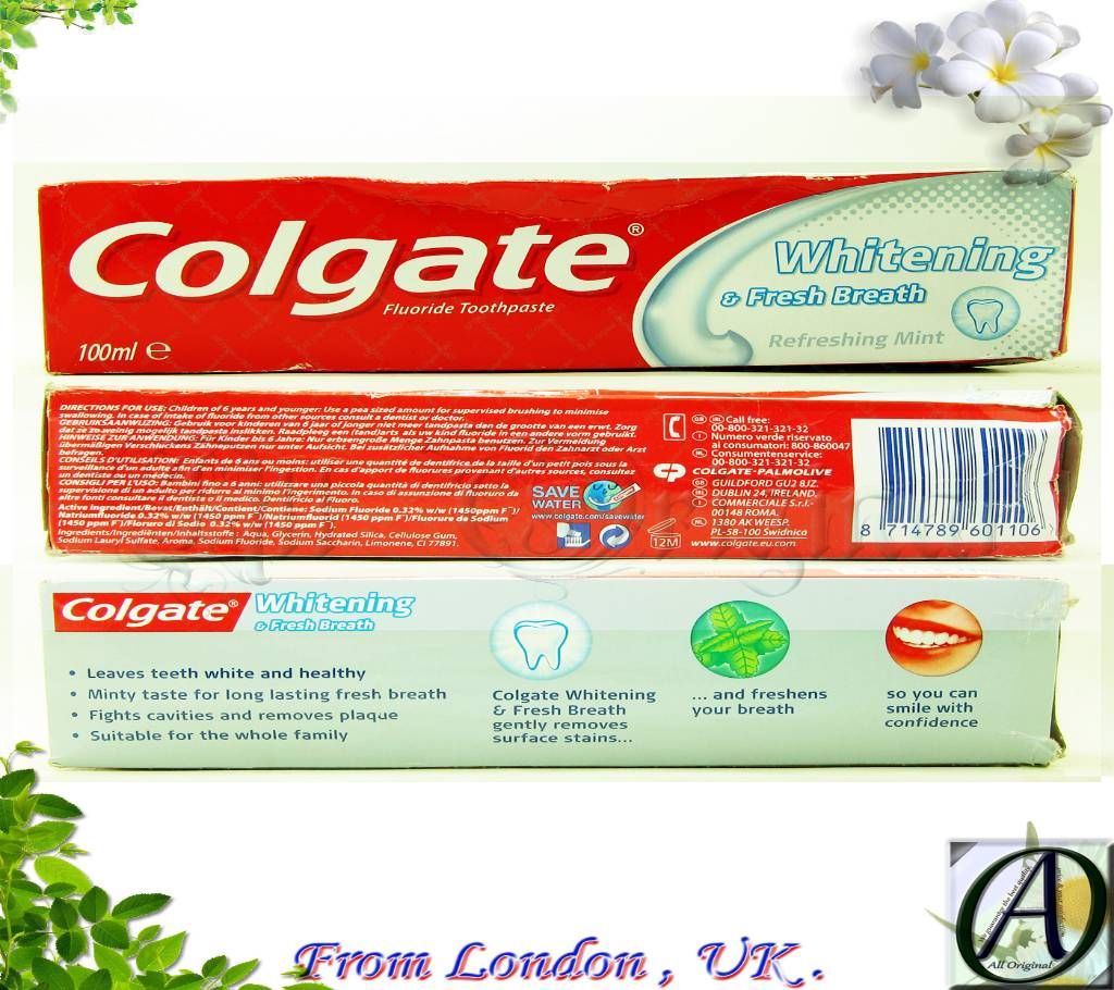 Colgate Whitening & Fresh Breath Toothpaste 100ml (Ireland)