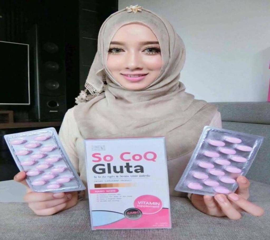 So CoQ Gluta 1000 mg Whitening Skin Strengthening 10 Capsule Thailand