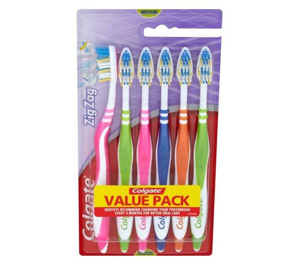 Colgate ZigZag Toothbrush - 6pcs