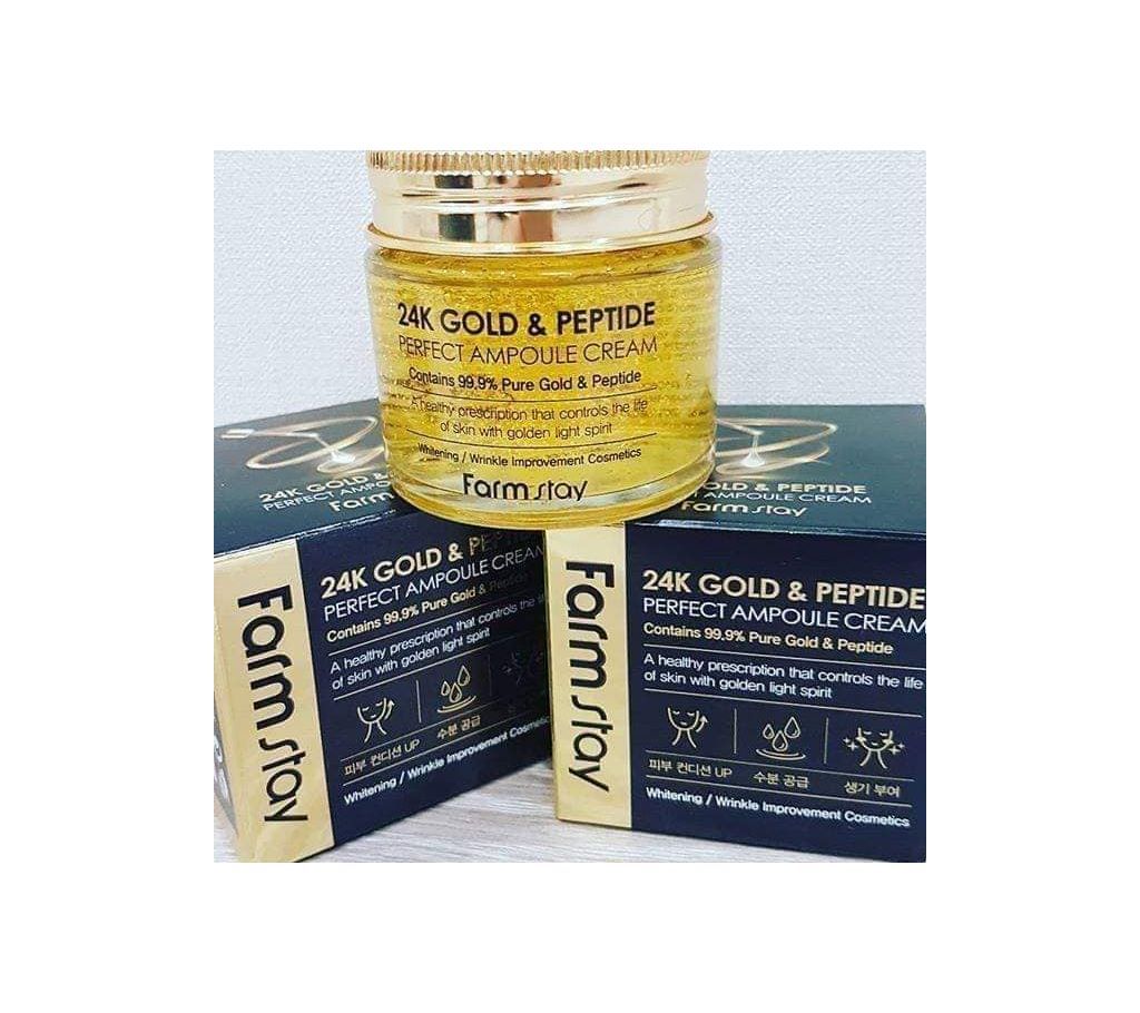 Farm Stay 24K Gold & Peptide Perfect Ampoule Cream 80ml +Free Sample