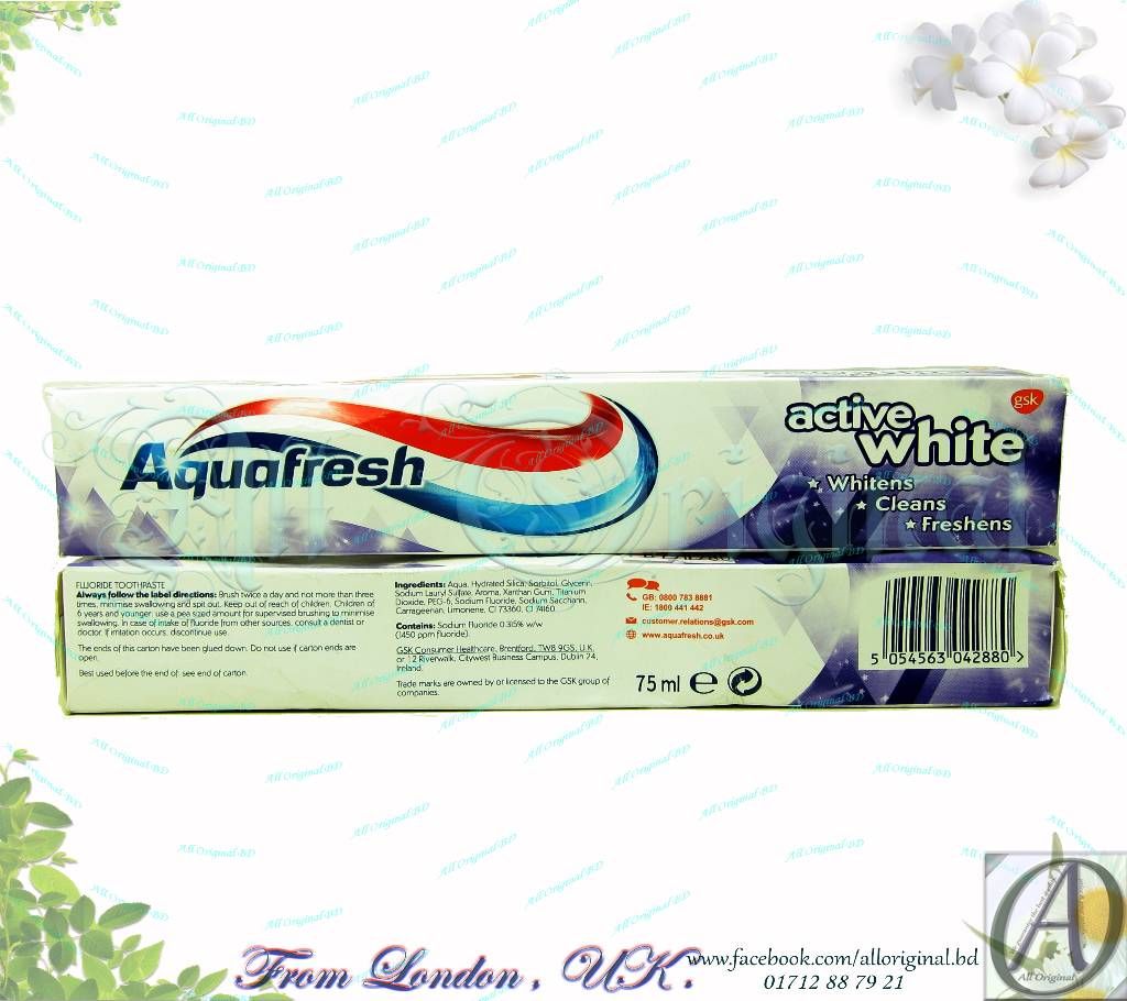 Aquafresh Active White Toothpaste 75ml (Ireland)