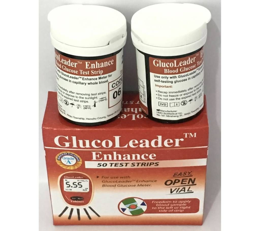 Glucoleader Red Strips Vial 50 pcs