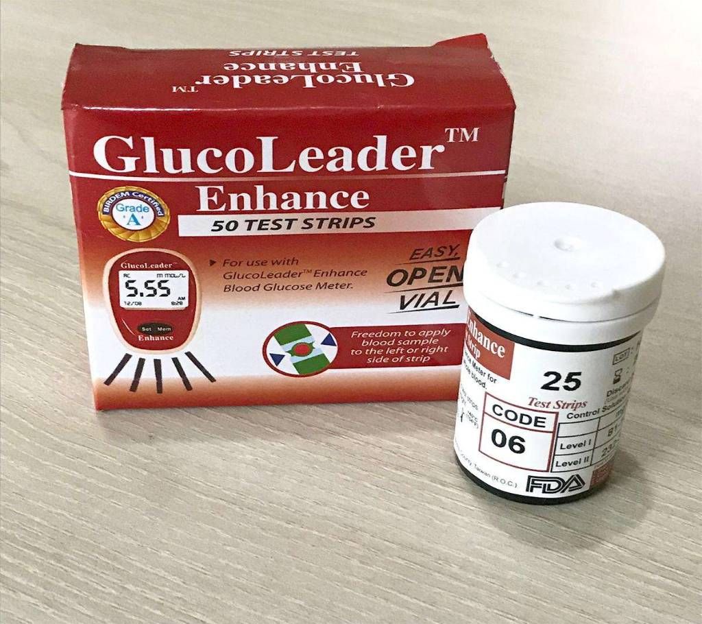 Glucoleader Red Glucose Test Strips (25pcs Vial)