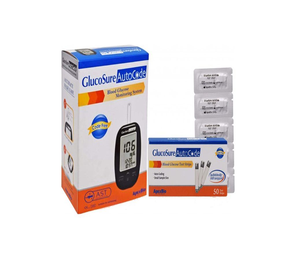 GlucoSure AutoCode Blood Glucose Monitoring System with 10 Blood Glucose Test Strips (Black)