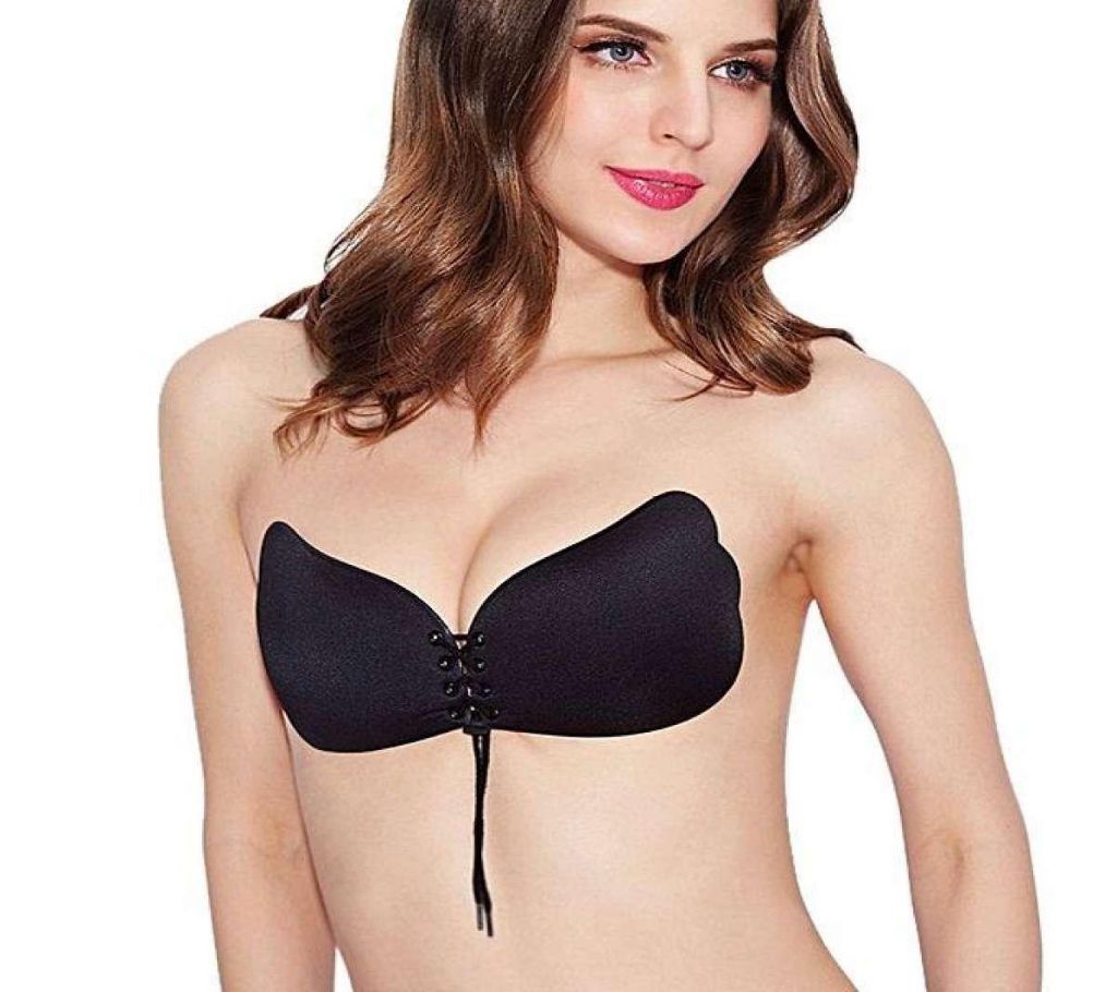 Silicone and Spandex Lala Bra For Women - Black