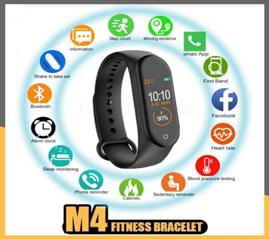 M4 smart watch band fitness tracker-black