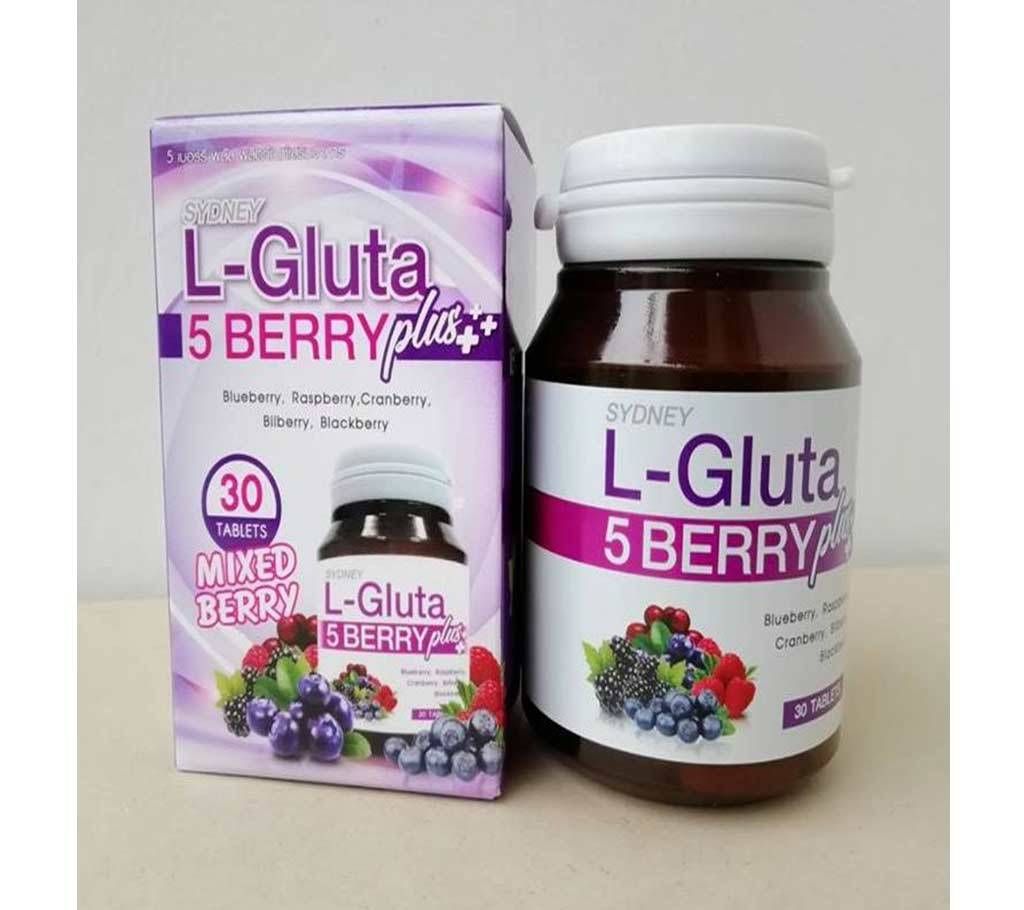 L-Gluta 5 Berry Plus+ Whitening Skin Anti Aging vitamins 30 Tablet  (Thailand)