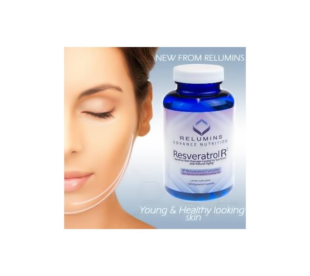 Relumins Resveratrol R3, Reverse Skin Damage Caused by Sun Stress and Natural Aging- 120 Capsules