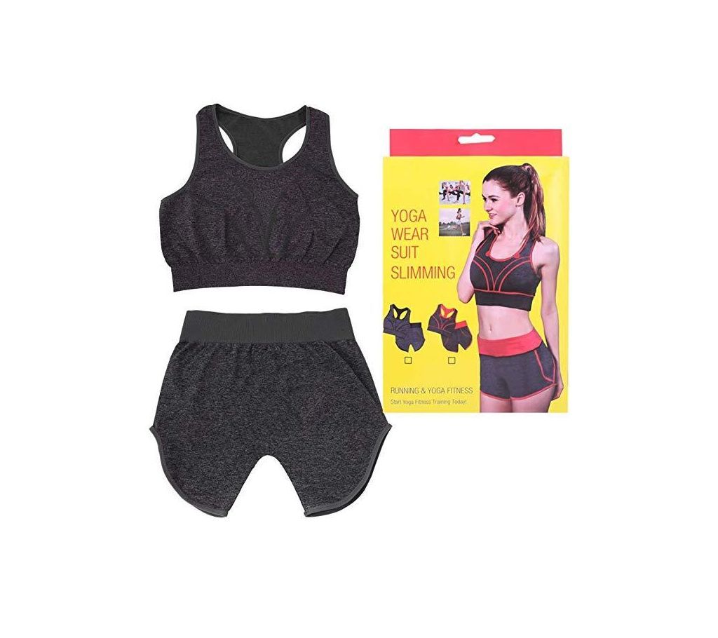 COPPER FIT YOGA WEAR SUIT SLIMMING FASHION RUNNING & YOGA FITNESS FOR GIRLS & WOMEN TRACKSUIT(FREE SIZE)