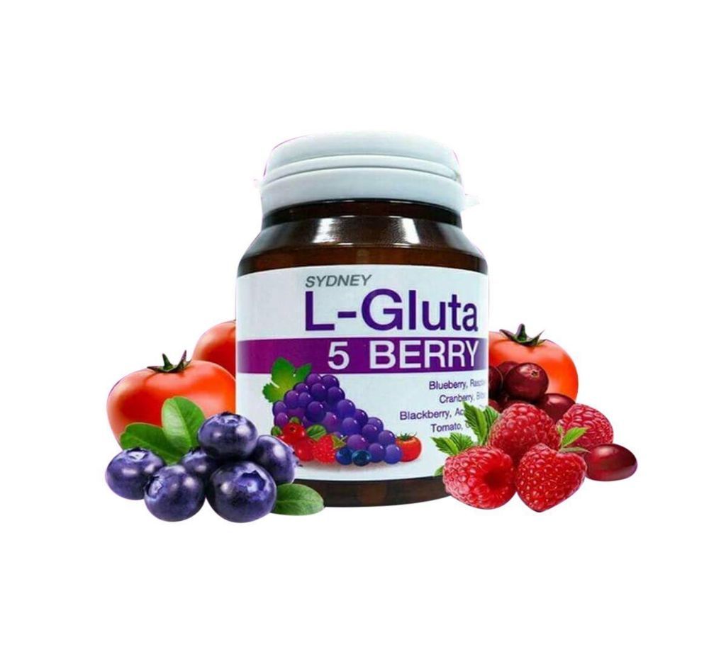 L-Gluta 5 Berry Plus+ Whitening Skin Anti Aging vitamins -unisex- 30 Tablets-Thailand 
