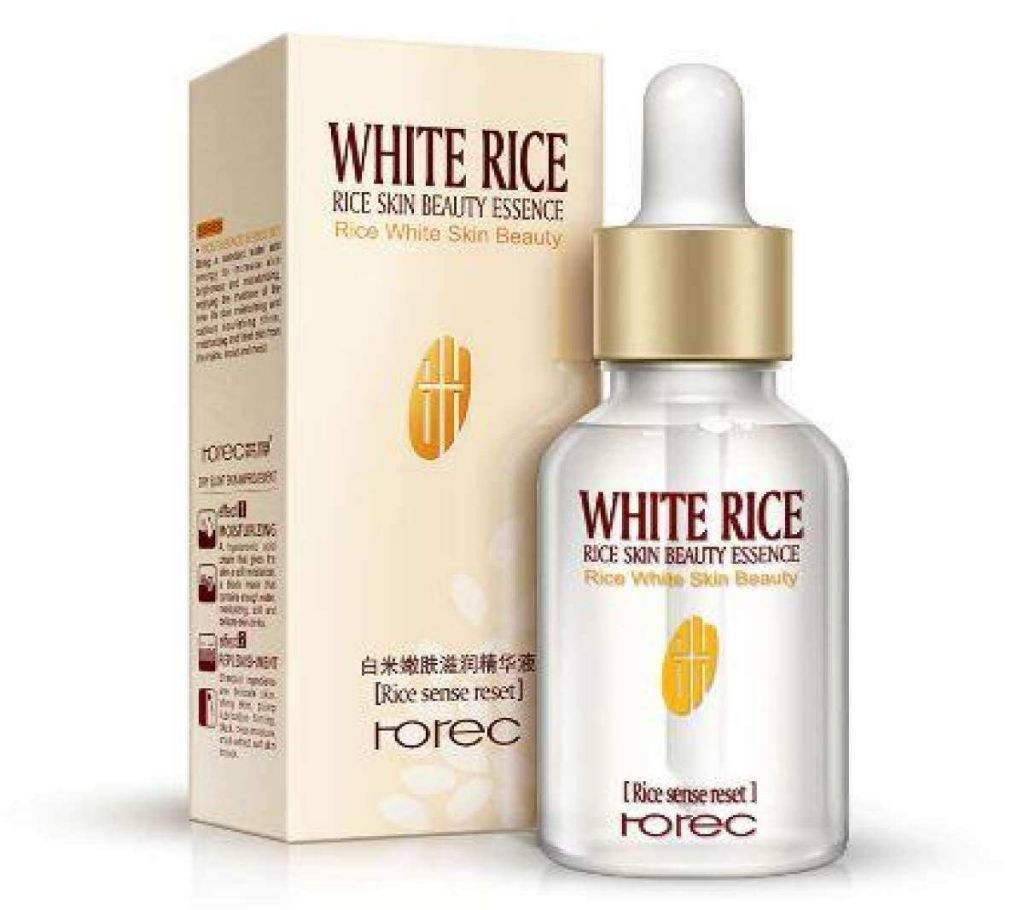 ROREC  Organic White Rice face Serum collagen Reduces Wrinkles Dark Spots anti-aging Sun Damage Corrector skin care-15ML (China