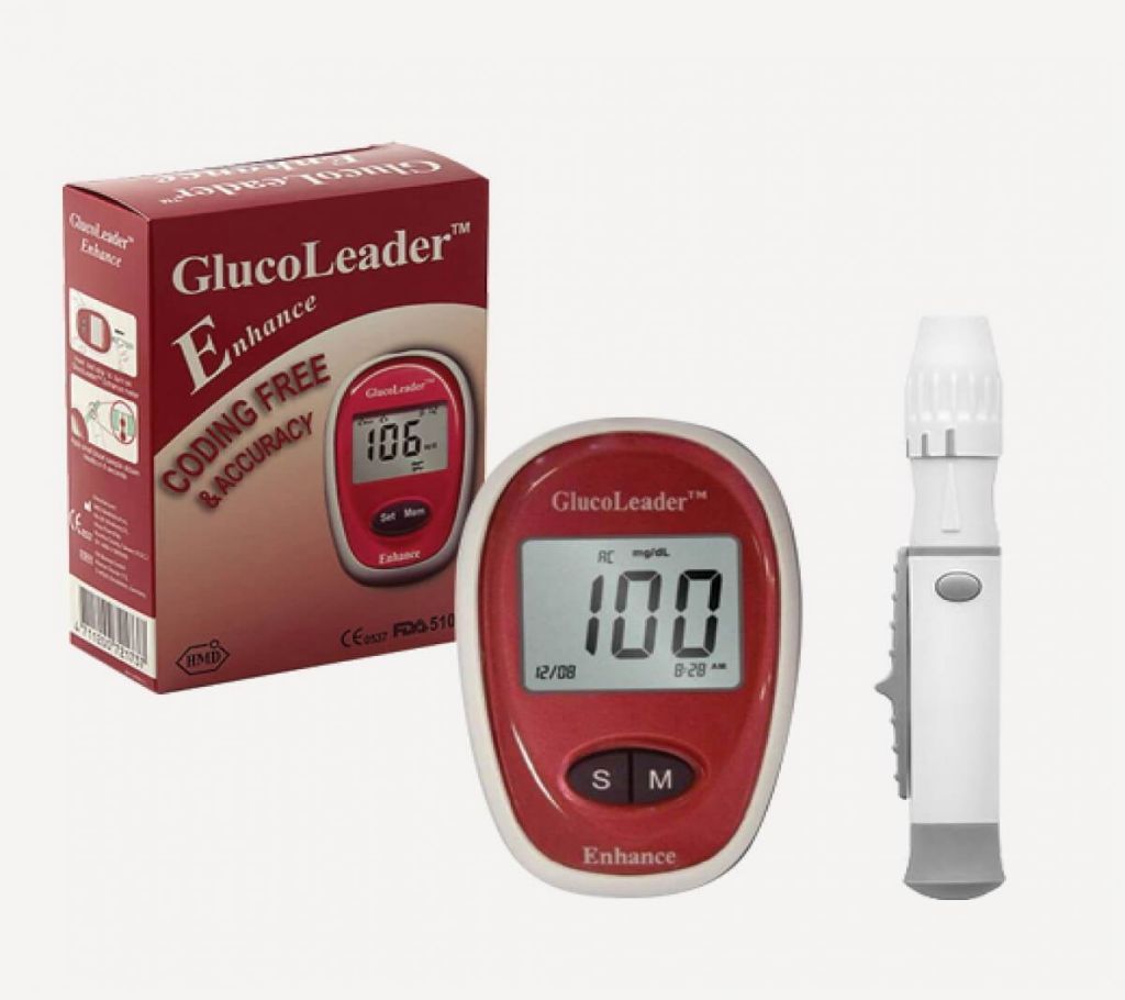 GlucoLeader Enhance (Red) Blood Glucose Test Monitor