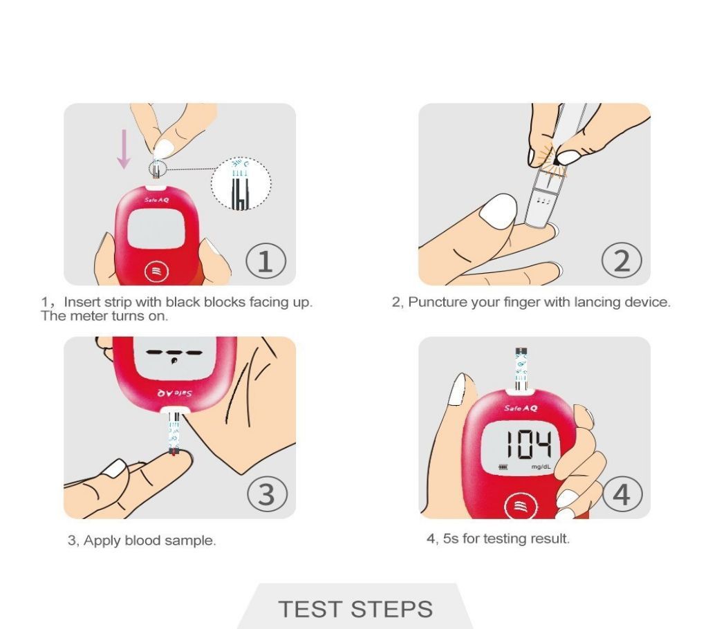 Safe AQ Glucose Test Strip