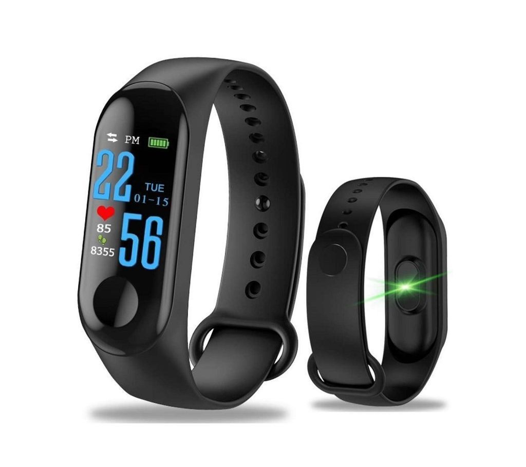 M3 Smart Fitness Band with Heart Rate Sensor Compatible for All Androids and iOS Phone/Tablet